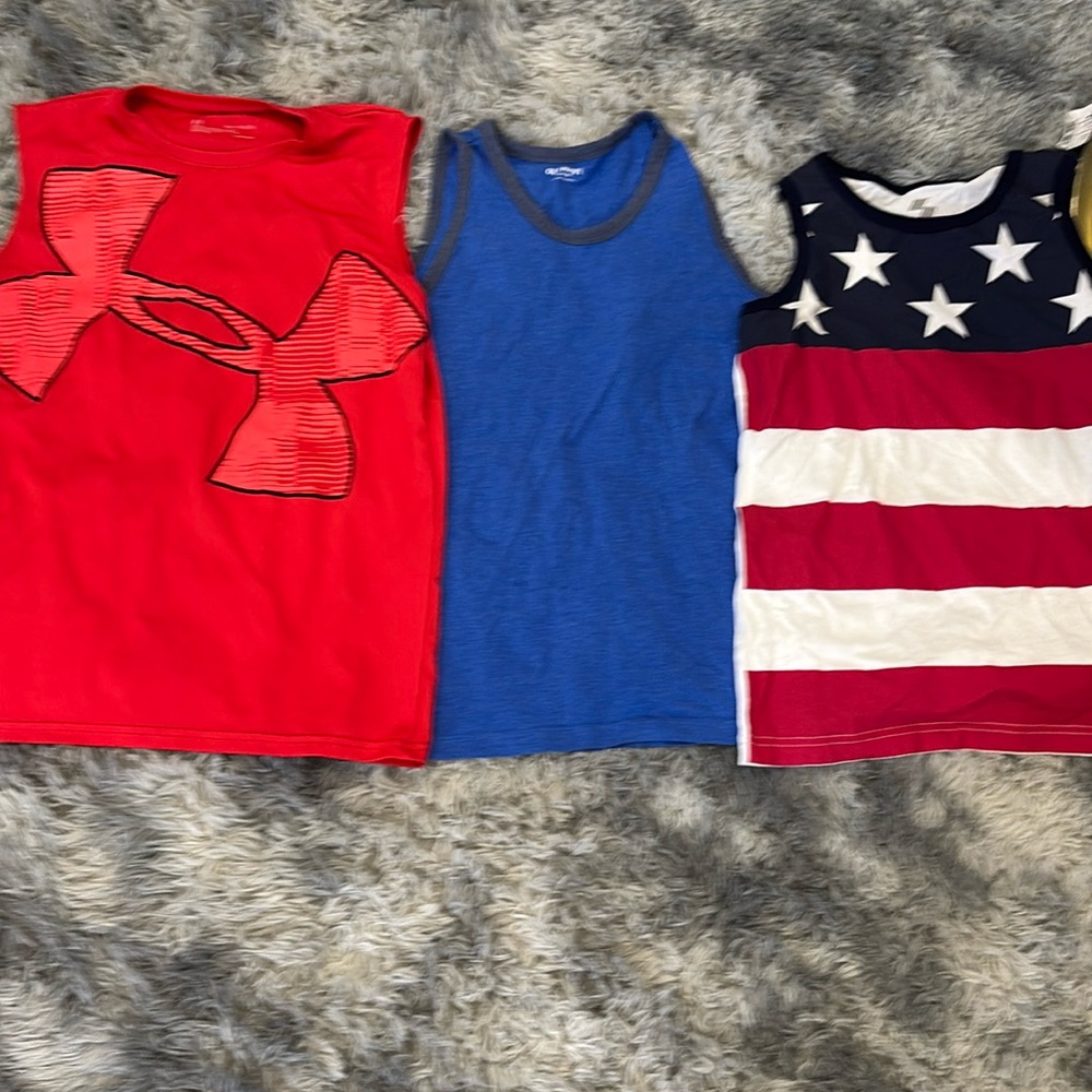 Tank top set. Youth 10-12 L XL Old Navy, Under Armour, and CHILDRENS PLACE SPORT